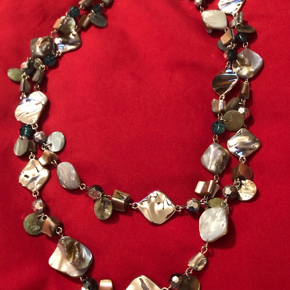 Aqua Stoned and Silver Versatile Necklace